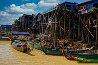Stelzenh&auml;user am Tonle Lap See bei Siem Reap, Kambodscha